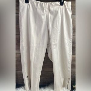 CLICK by COLOR ME COTTON Ladies Tan Cropped Elastic Waist Wider Leg Pants PL